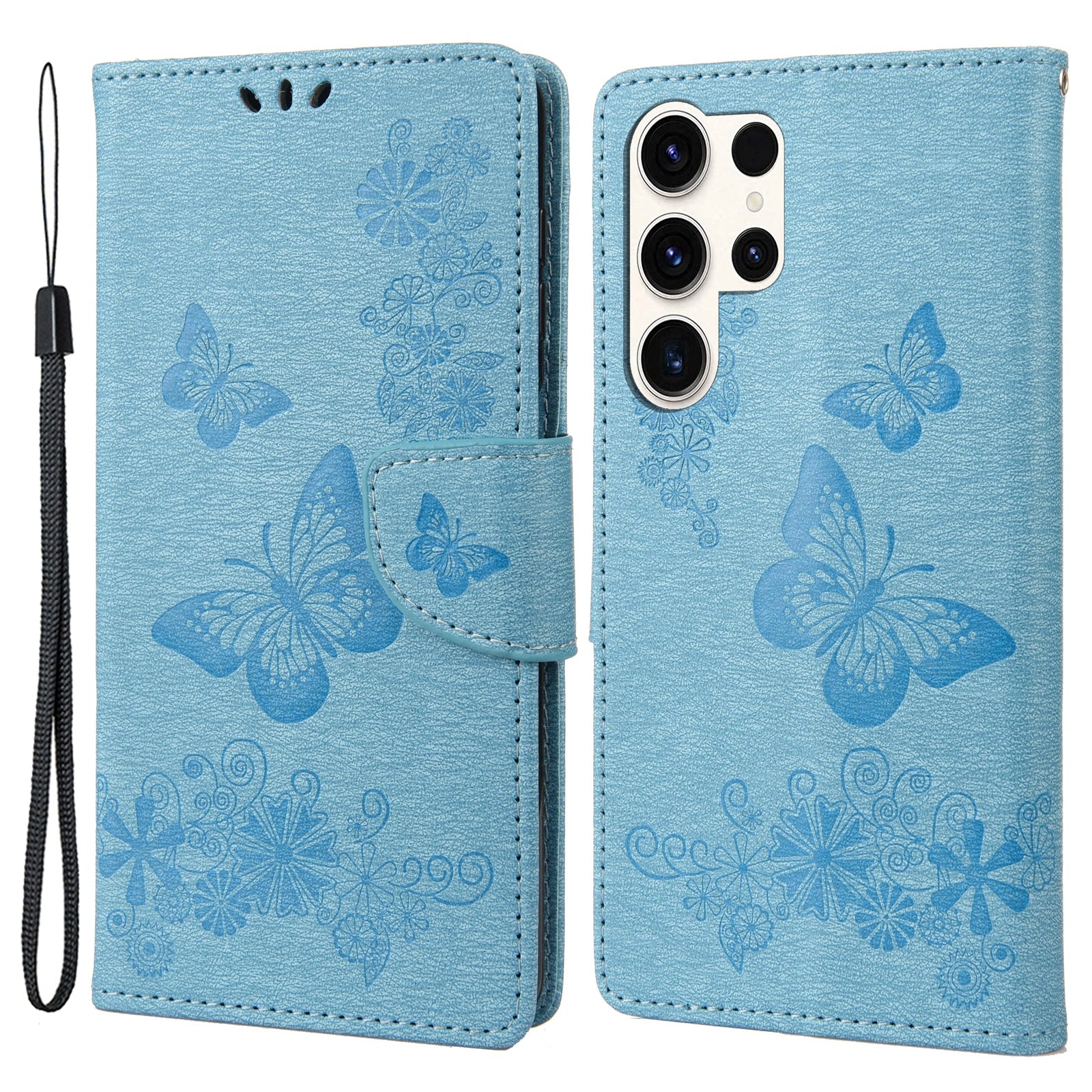 Anti-drop Phone Cover for Samsung Galaxy S23 Ultra PU Leather Phone Case Wallet Butterflies Flower Imprinting Shell with Stand Anti-drop Phone Cover for Samsung Galaxy S23 Ultra PU Leather Phone Case Wallet Butterflies Flower Imprinting Shell with Stand
